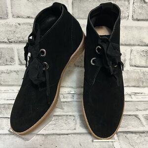 Isaac Mizrahi Live Zoe Ankle Boot Womens Sz 7.5M Shoes Black Suede Leather Upper